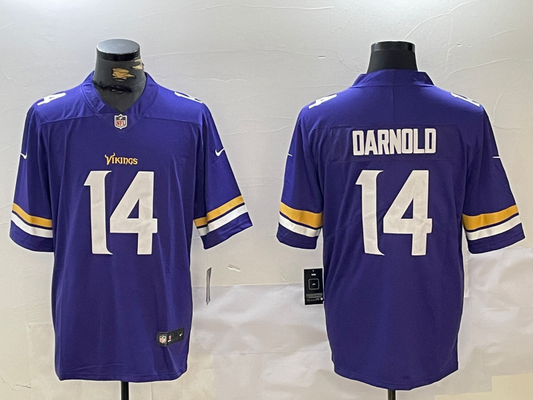 Men's Minnesota Vikings Sam Darnold #14 Purple Team Game Jersey