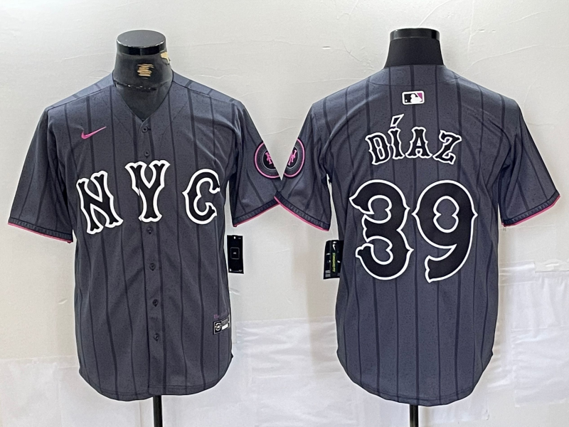 Men's New York Mets Edwin Diaz #39 Graphite 2024 City Connect Limited Player Jersey