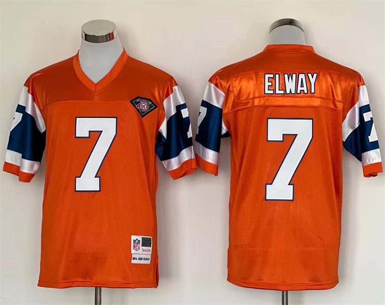 Men's Denver Broncos John Elway Mitchell & Ness Orange Legacy Replica Jersey