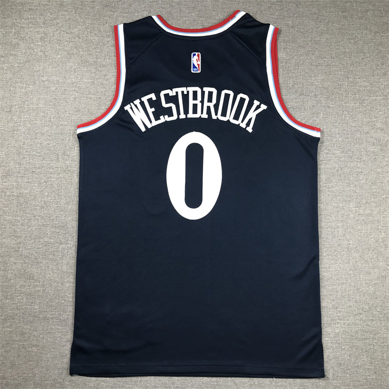 Men's LA Clippers Russell Westbrook #0 Navy Swingman Jersey