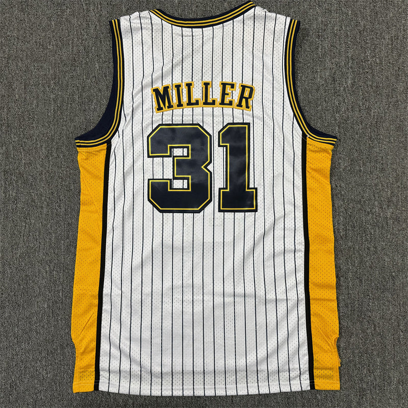 Men's Indiana Pacers Reggie Miller #31 White Hardwood Classics Swingman Jersey