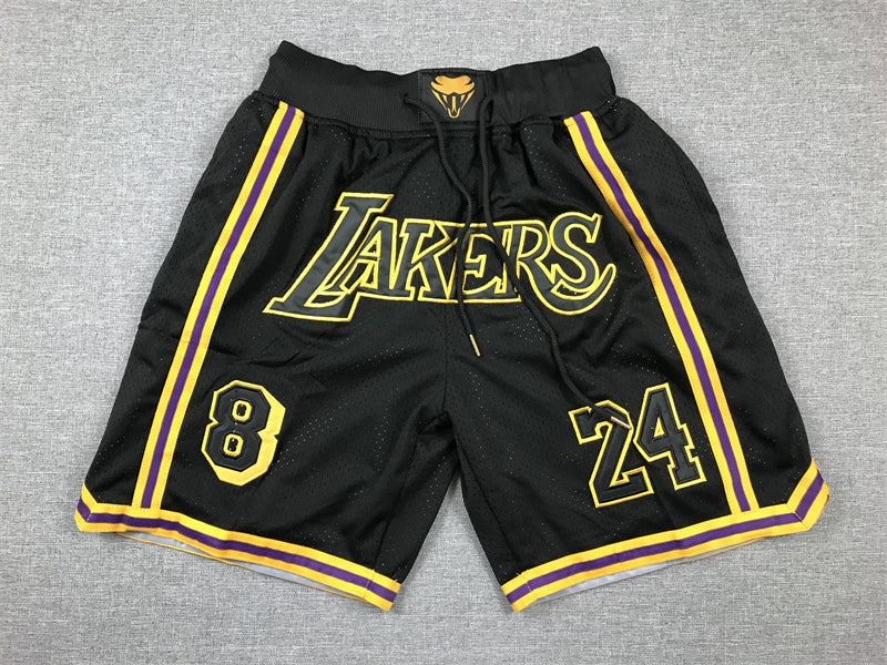 Men's Los Angeles Lakers #8-24 Black Pocket Shorts