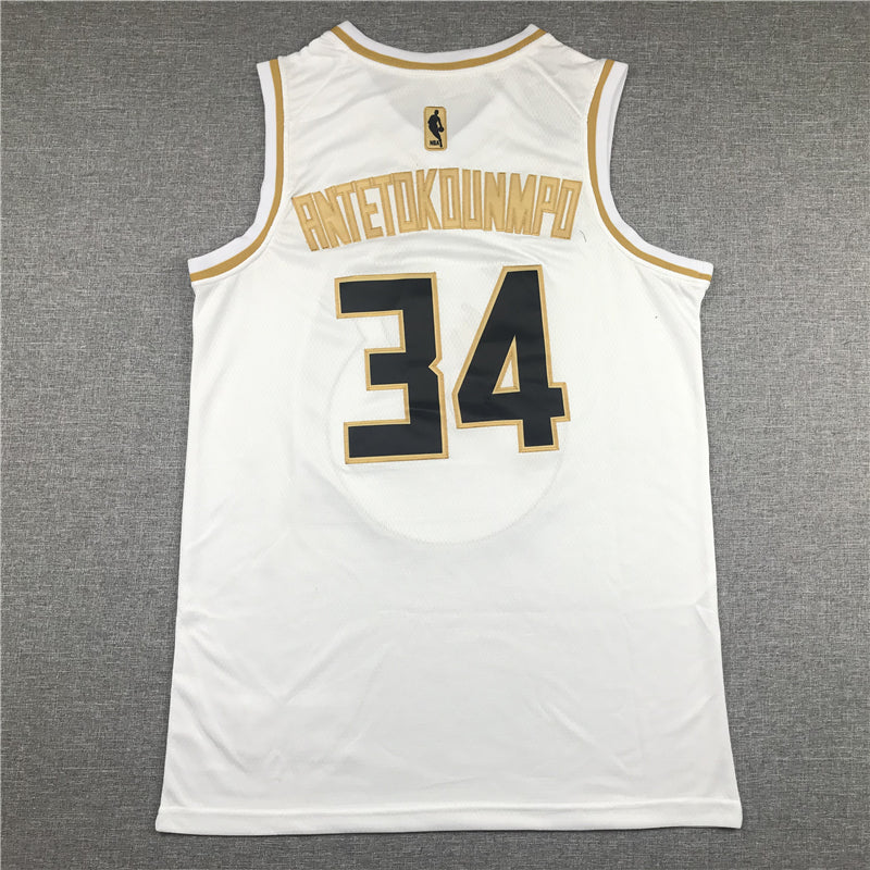 Men's Milwaukee Bucks Giannis Antetokounmpo #34 White Swingman Jersey