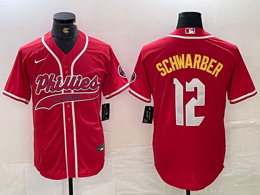 Men's Philadelphia Phillies Kyle Schwarber #12 Red Player Jersey Joint Edition