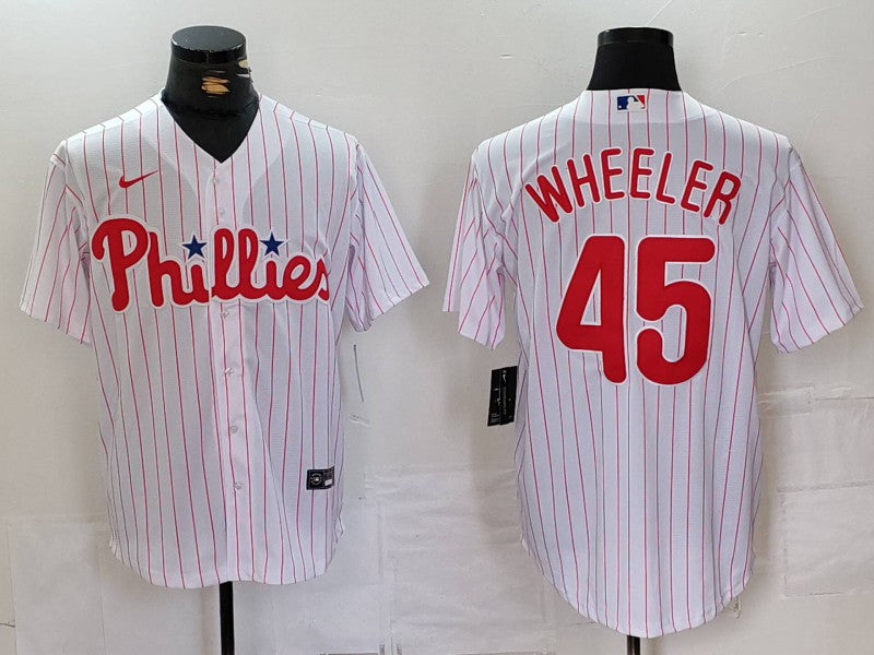 Men's Philadelphia Phillies Zack Wheeler #45 White Replica Player Jersey