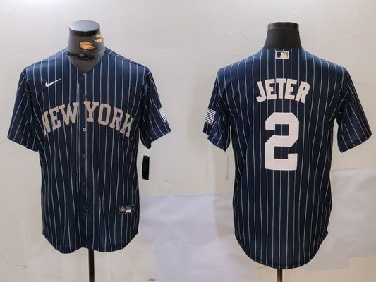 Men's New York Yankees Derek Jeter #2 Navy Player Jersey