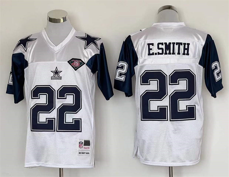 Men's Dallas Cowboys Emmitt Smith Mitchell & Ness White Legacy Replica Jersey