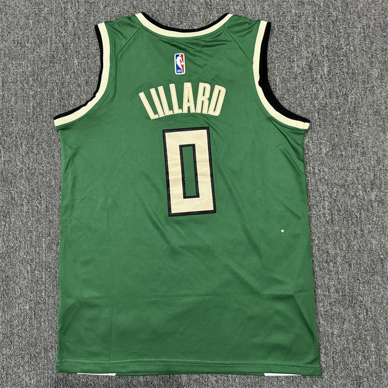 Men's Milwaukee Bucks Damian Lillard #0 Green Swingman Jersey