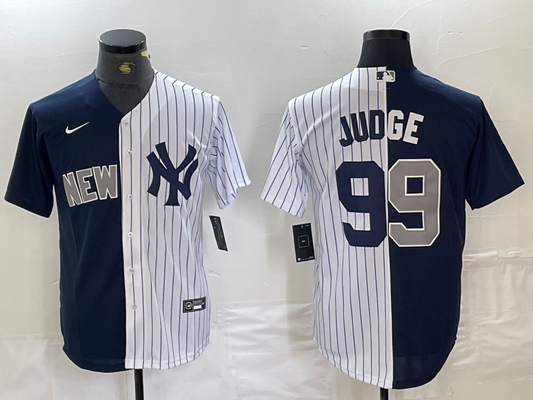 Men's New York Yankees Aaron Judge #99 Navy/White Replica Player Jersey