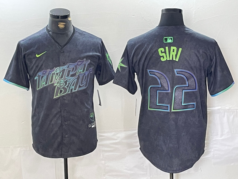 Men's Tampa Bay Rays Jose Siri #22 Charcoal 2024 City Connect Limited Player Jersey