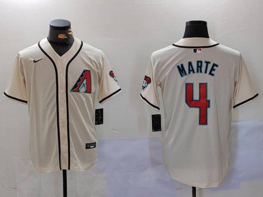 Men's Arizona Diamondbacks Ketel Marte #4 White Home Limited Player Jersey