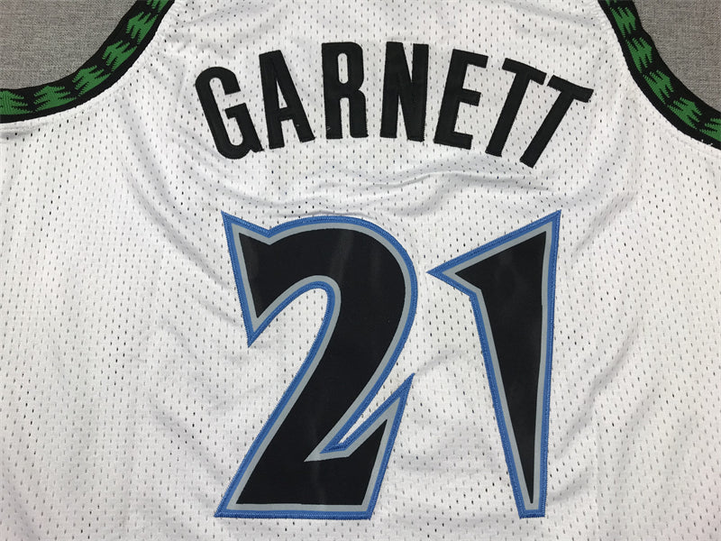 Men's Minnesota Timberwolves Kevin Garnett #21 White 1997/98 Hardwood Classics Swingman Jersey