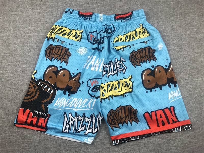 Men's Memphis Grizzlies Blue Graffiti Edition Pocket Shorts