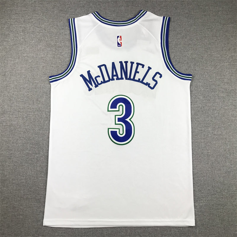 Men's Minnesota Timberwolves Jaden McDaniels #3 White Swingman Player Jersey