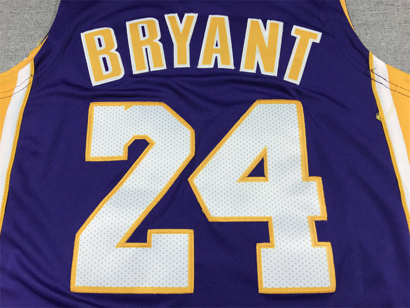 Men's Los Angeles Lakers Kobe Bryant #24 Purple 2007-08 Hardwood Classics Swingman Jersey