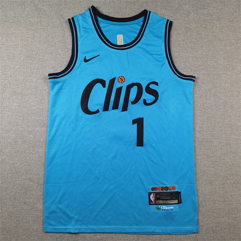 Men's LA Clippers James Harden #1 Light Blue 2024/25 Swingman Player Jersey - City Edition