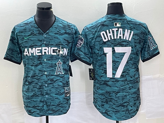 Men's Los Angeles Angels Shohei Ohtani #17 American League Teal 2023 MLB All-Star Game Limited Jersey