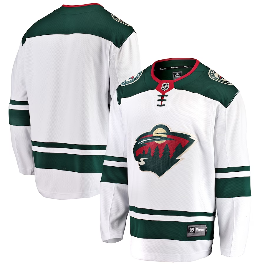 Men's Minnesota Wild White Breakaway Away Blank Jersey