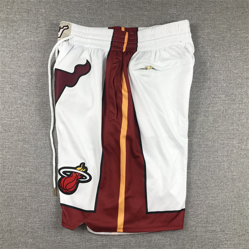 Men's Miami Heat White Pocket Shorts