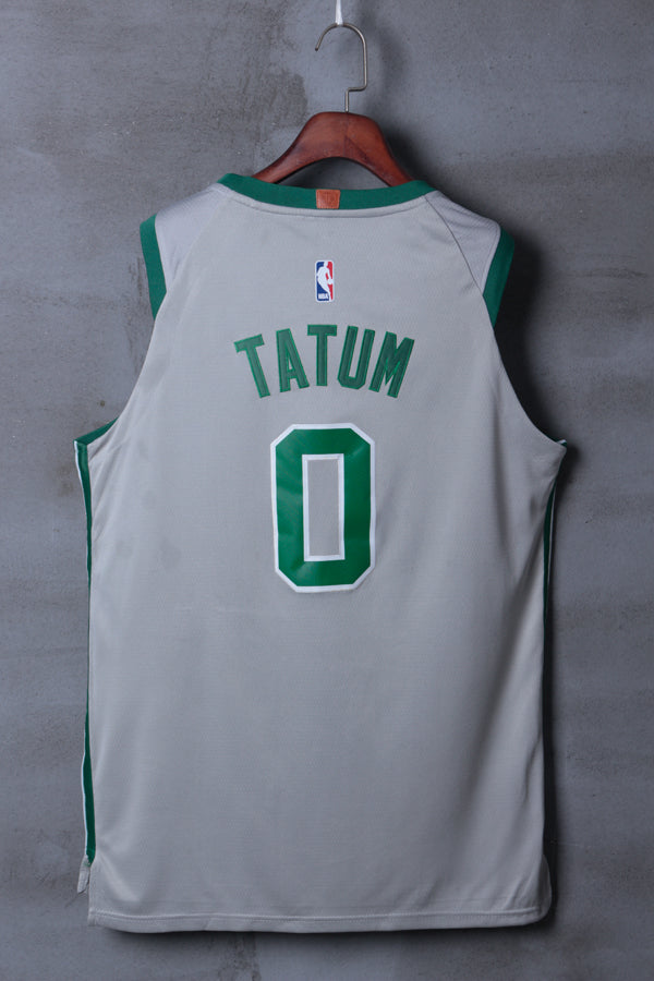 Men's Boston Celtics Jayson Tatum #0 NBA Gray Swingman Jersey