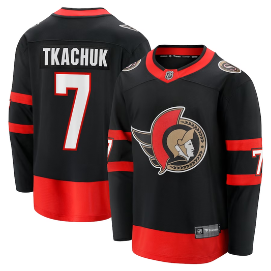 Men's Ottawa Senators Brady Tkachuk #7 Black Player Game Jersey