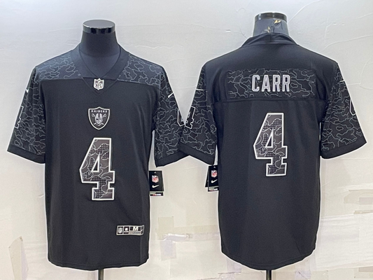 Men's Las Vegas Raiders Derek Carr #4 Black RFLCTV Limited Jersey