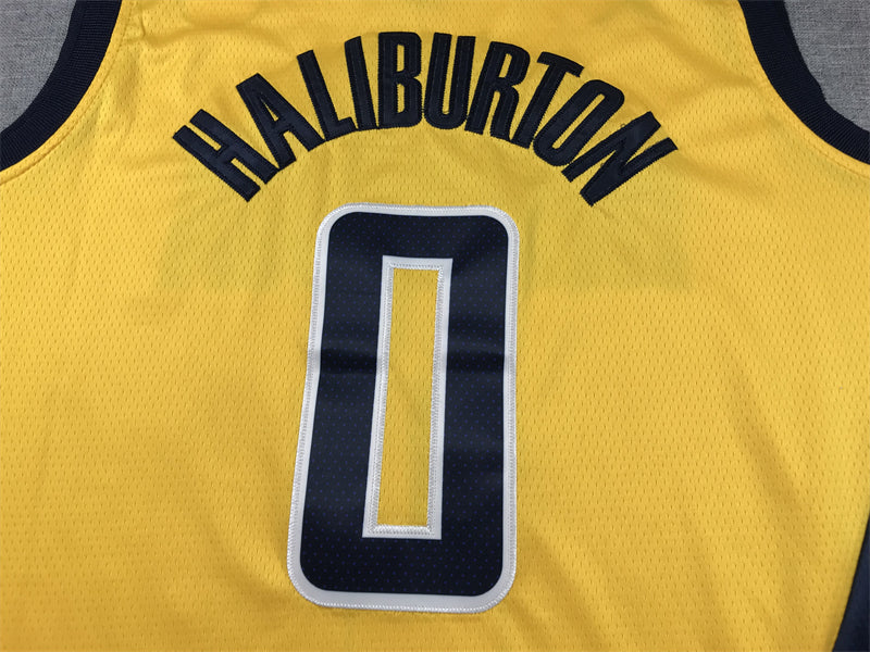 Men's Indiana Pacers Tyrese Haliburton #0 Gold Swingman Jersey - Statement Edition