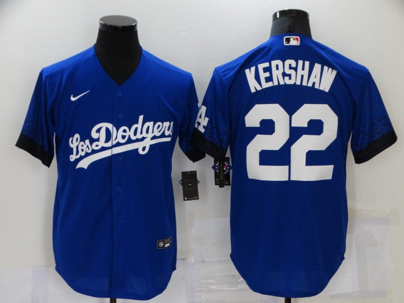 Men's Los Angeles Dodgers Clayton Kershaw #22 Blue Stitched Jersey