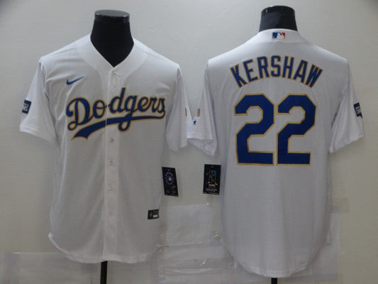 Men's Los Angeles Dodgers Clayton Kershaw #22 White Stitched Jersey