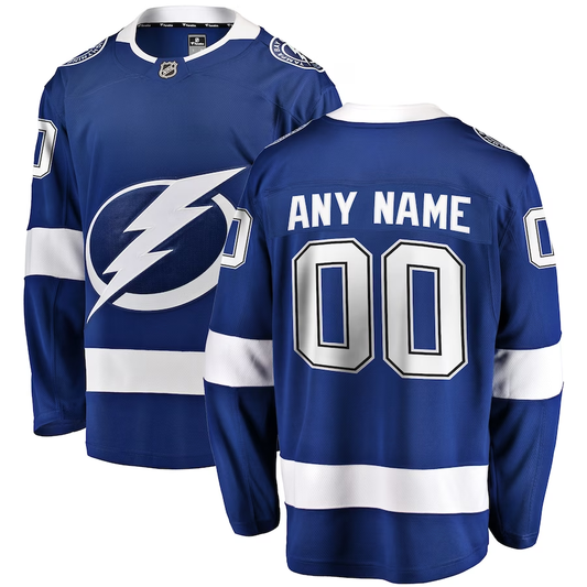 Men's Tampa Bay Lightning Blue Home Breakaway Custom Jersey