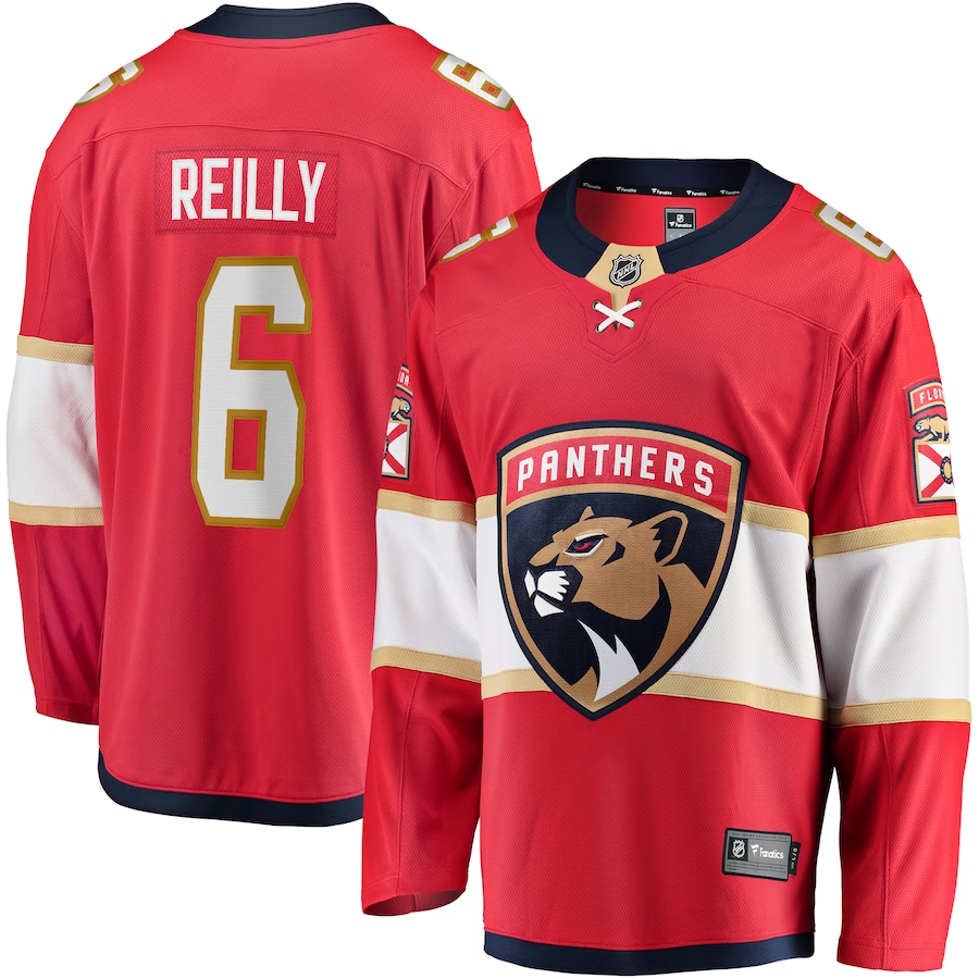 Men's Florida Panthers Mike Reilly #6 Red Player Jersey