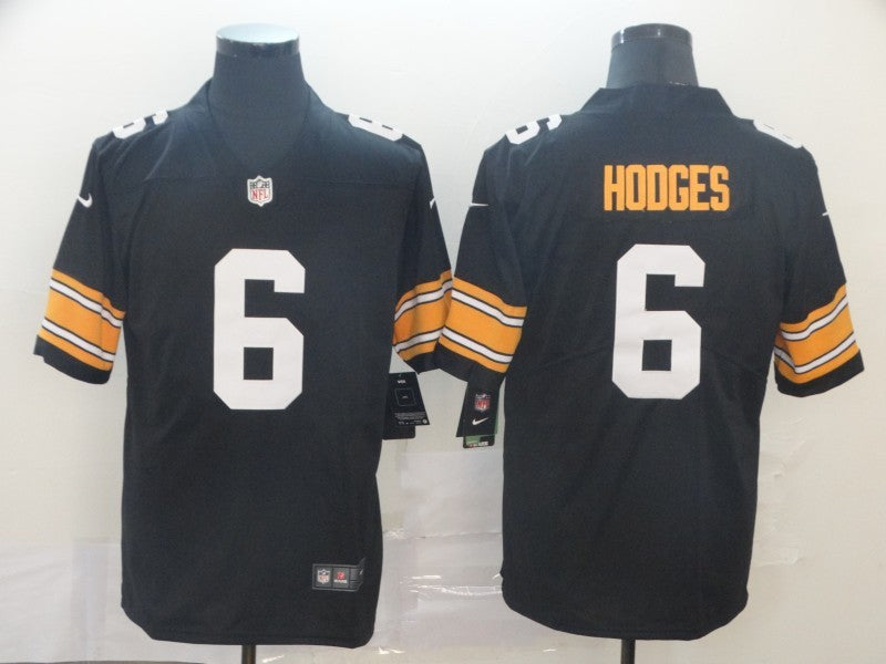 Men's Pittsburgh Steelers Devlin Hodges #6 Black Player Game Jersey