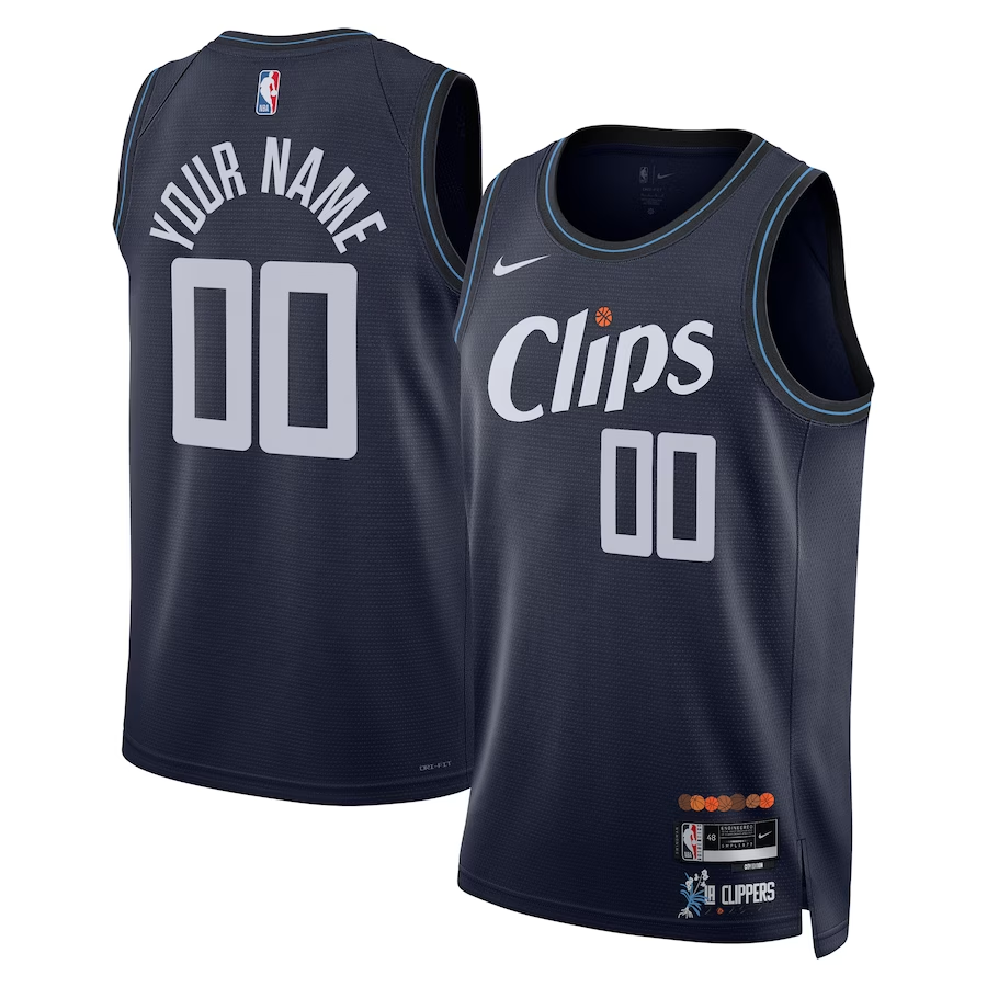 Men's LA Clippers Navy 2023/24 Custom Swingman Jersey - City Edition