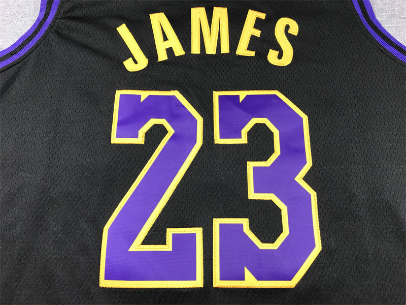 Men's Los Angeles Lakers LeBron James #23 Black 2023/24 Swingman Jersey - City Edition