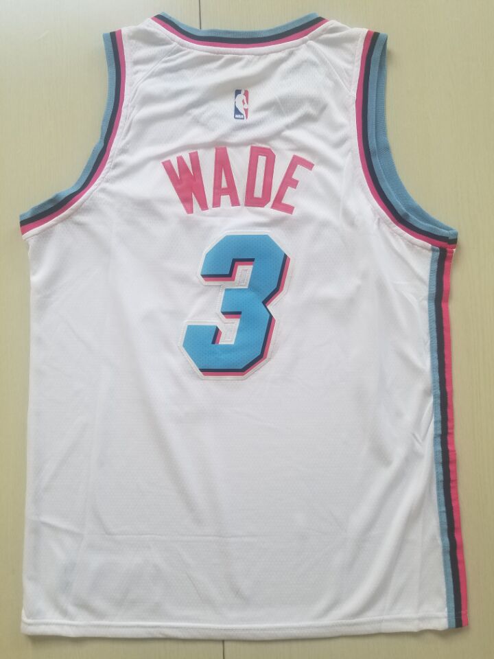 Men's Miami Heat Dwyane Wade #3 NBA White Swingman Player Jersey