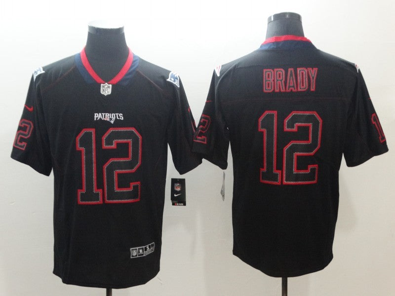 Men's New England Patriots Tom Brady #12 Black Game Jersey