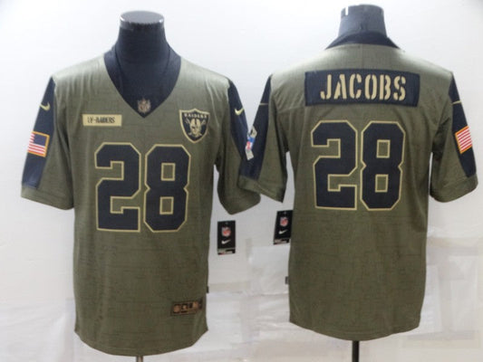 Men's Las Vegas Raiders Josh Jacobs #28 Brown Authentic Game Jersey