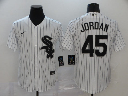 Men's Chicago White Sox Michael Jordan #45 White Replica Baseball Jersey