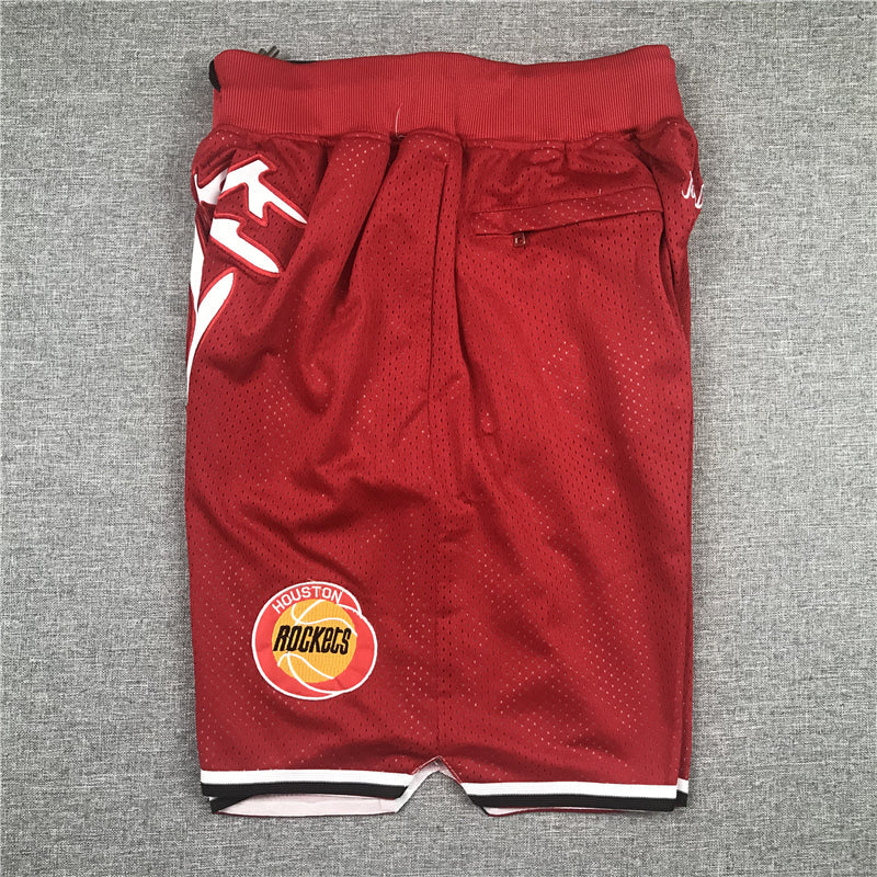 Men's Houston Rockets Red 1993-94 Chinese Edition Basketball Shorts