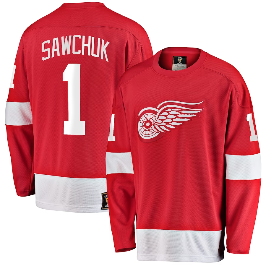 Men's Detroit Red Wings Terry Sawchuk #1 Red Premier Breakaway Retired Player Jersey