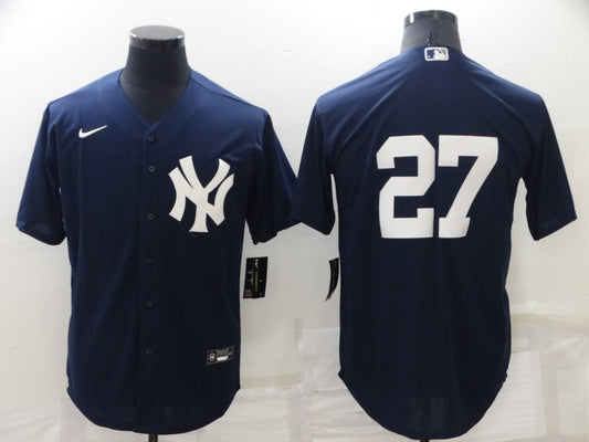 Men's New York Yankees Giancarlo Stanton #27 Navy Replica Player Name Jersey