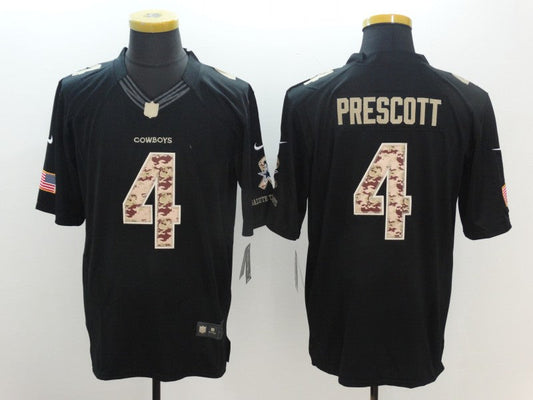 Men's Dallas Cowboys #4 Dak Prescott Black Tame Game Jersey