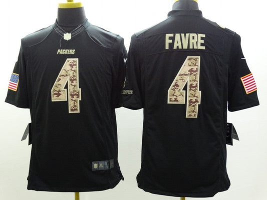 Men's Green Bay Packers Brett Favre #4 Black Game Jersey