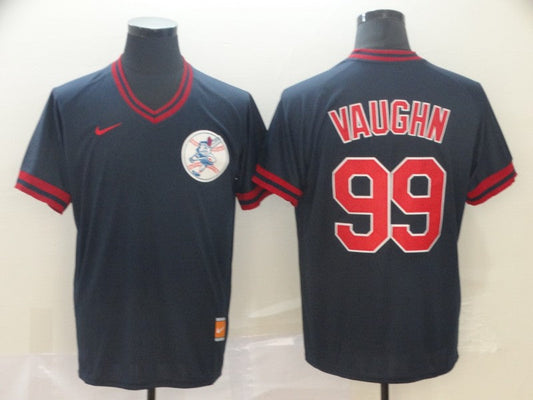 Men's Cleveland Guardians Rick Vaughn #99 Navy Replica Team Jersey