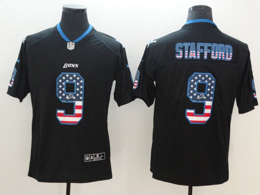 Men's Detroit Lions Matthew Stafford #9 Black Player Game Jersey