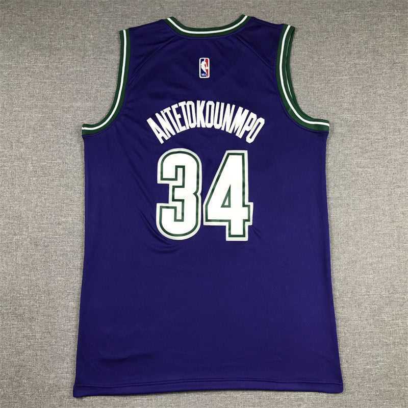 Men's Milwaukee Bucks Giannis Antetokounmpo #34 Purple 2022/23 Swingman Jersey - Classic Edition