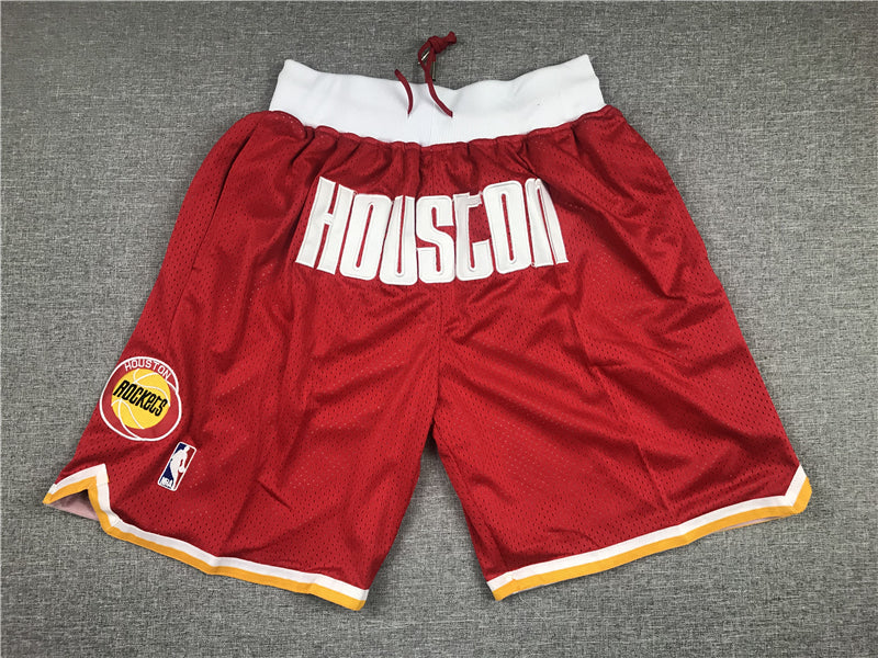 Men's Houston Rockets Red Hardwood Classics Basketball Shorts