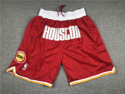 Men's Houston Rockets Red Hardwood Classics Basketball Shorts