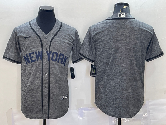 Men's New York Yankees Gray Authentic Blank Jersey