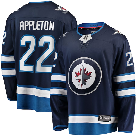 Men's Winnipeg Jets Mason Appleton #22 Navy Player Game Jersey